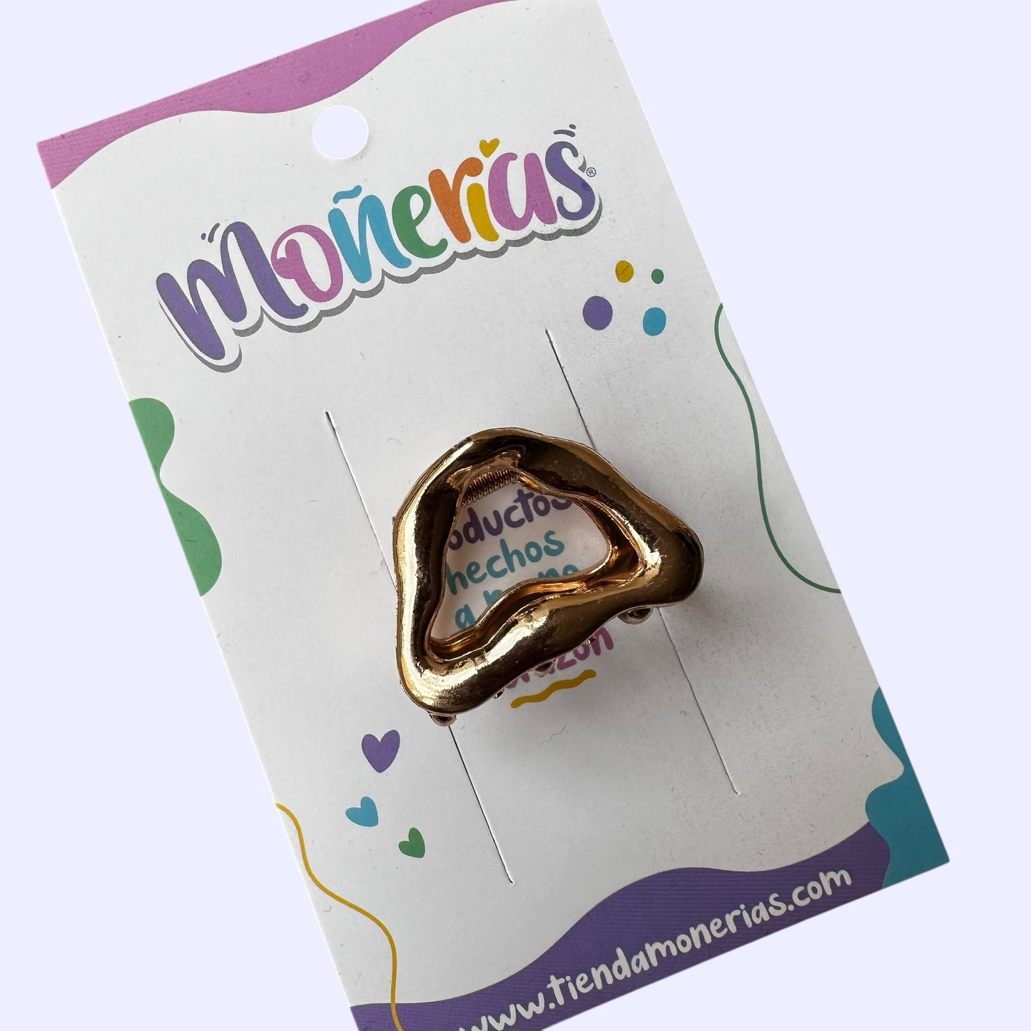 Pinza chica metálica dorada