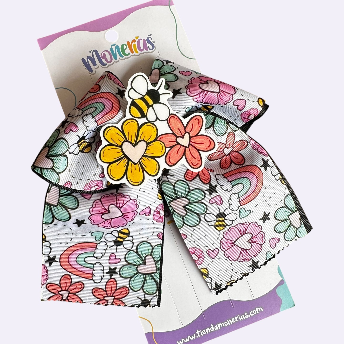 Moño Abeja con Flores