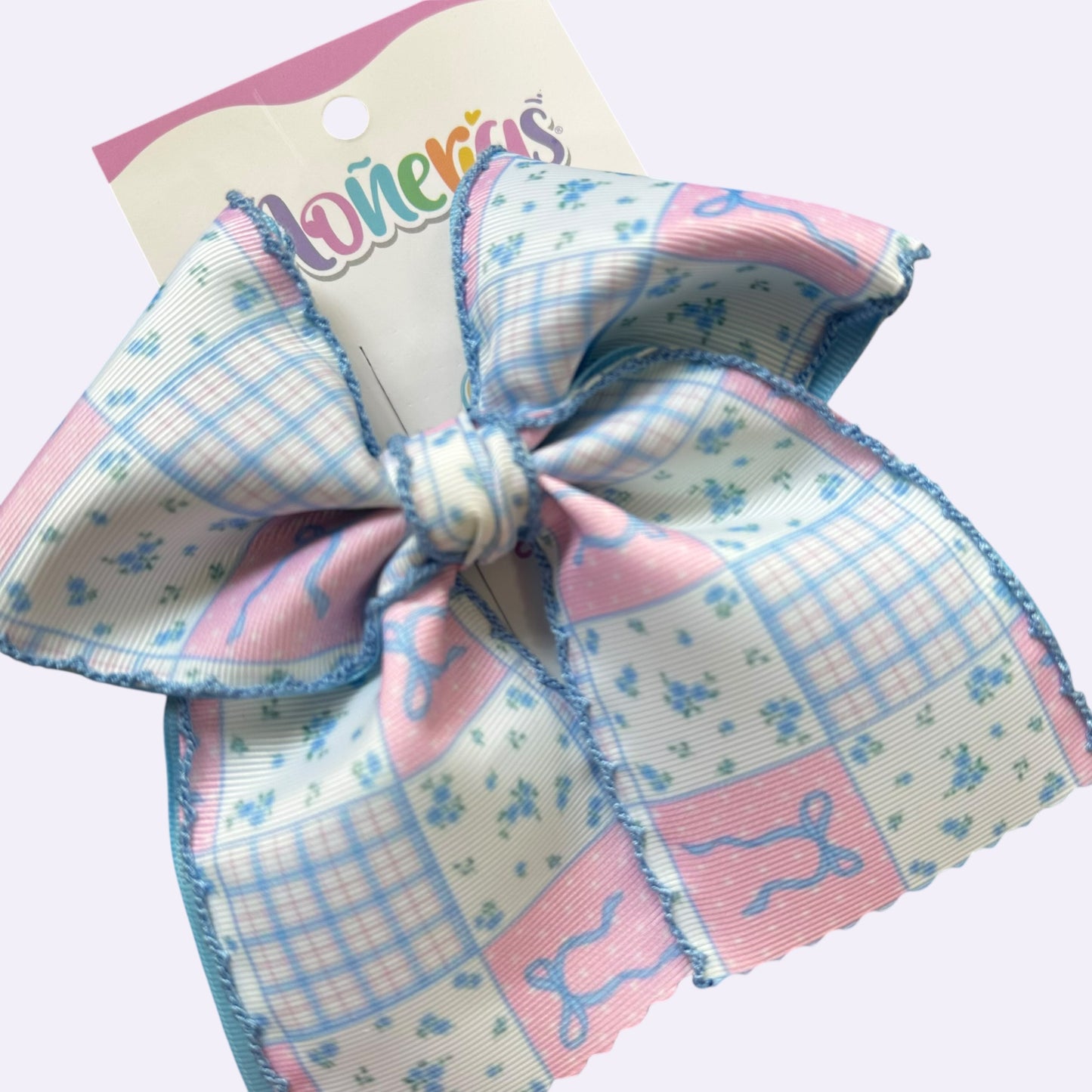 Coletero Azul con Rosa Orilla Bordada