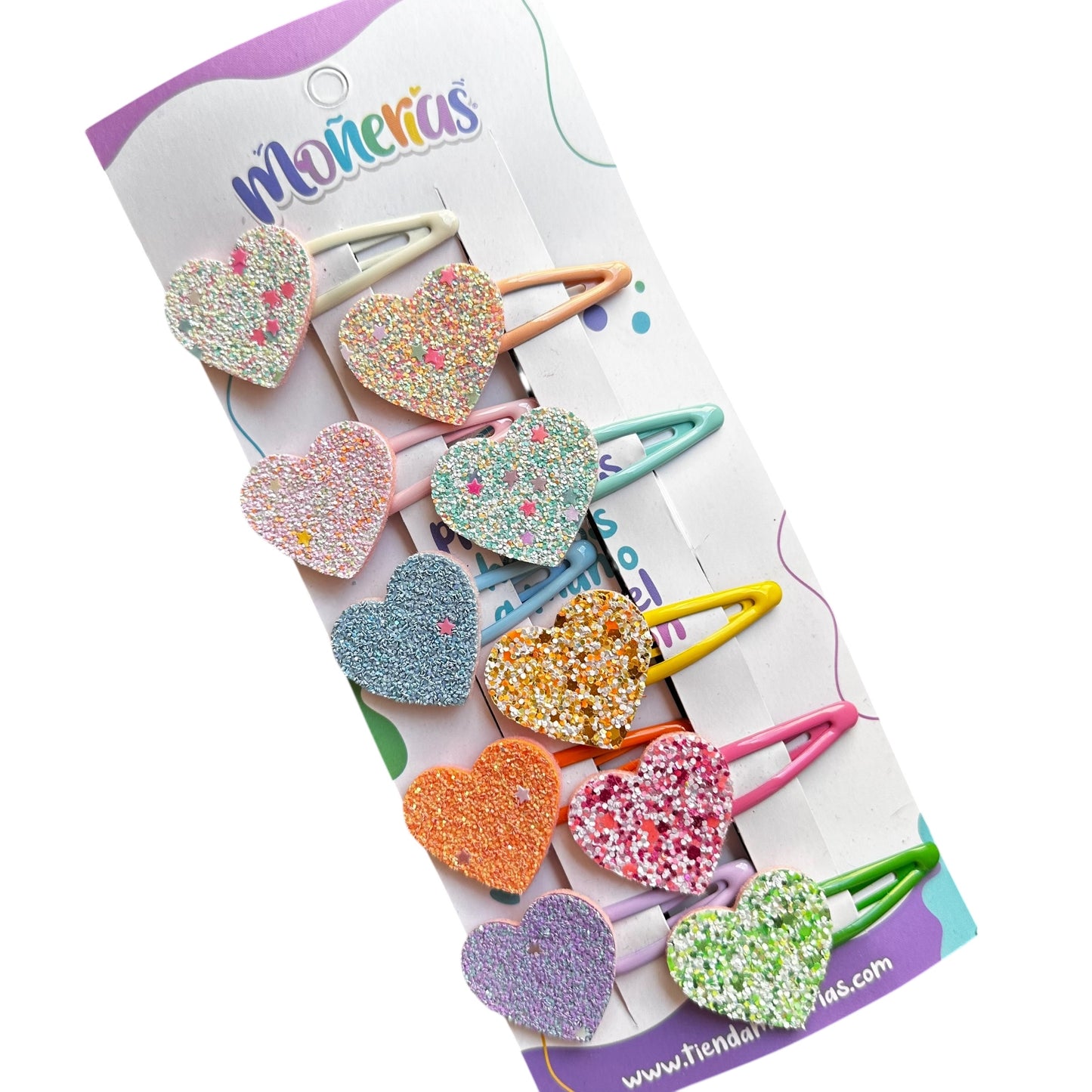 Set Corazones Glitter