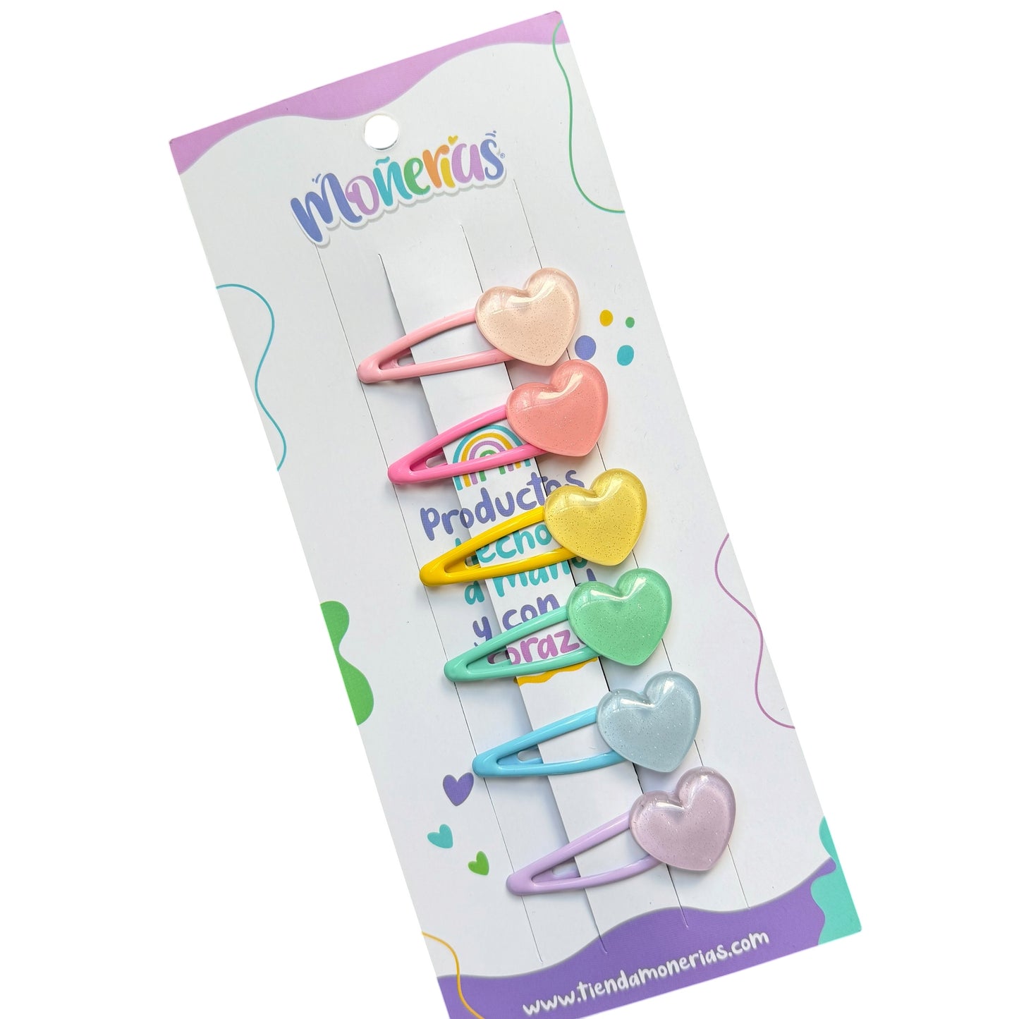 Set 6 Heart Clips