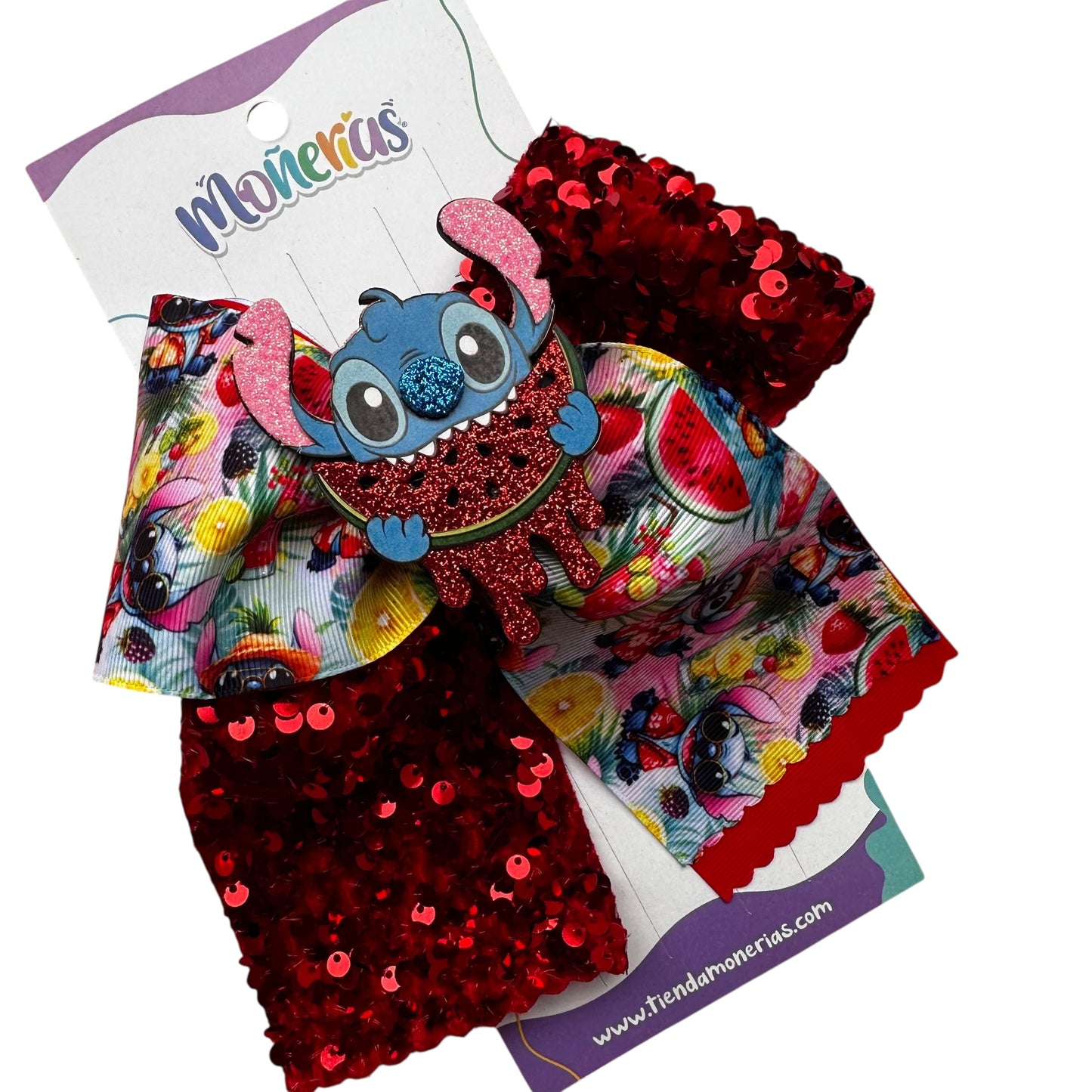 Moño Stitch Sandía