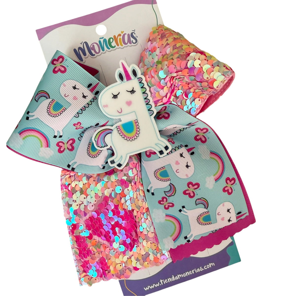 Moño Unicornio Lentejuela Reversible