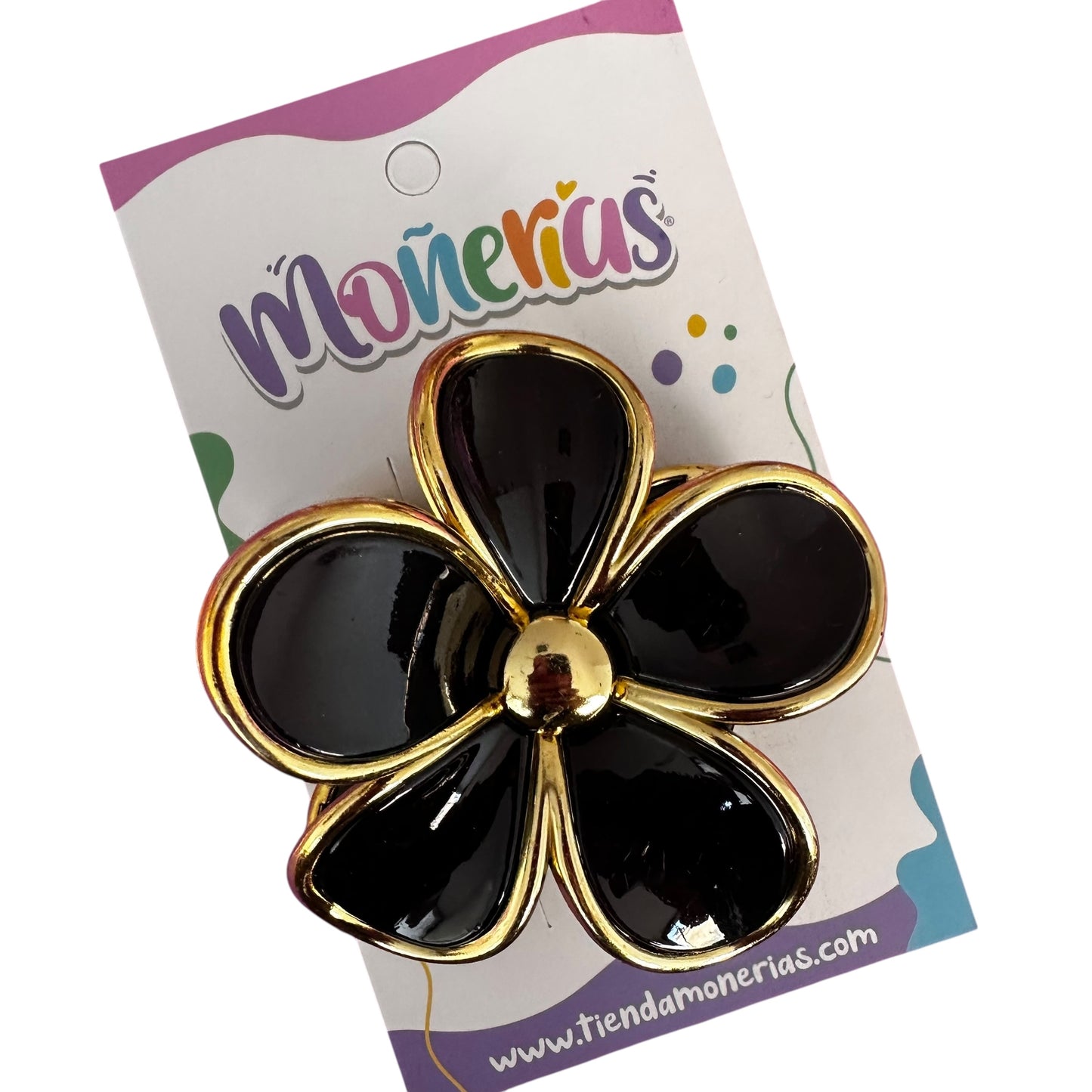Pinzas Flor Filo Dorado