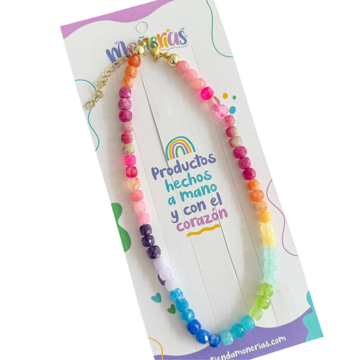Collar Jade Multicolor (piedras cuadradas)