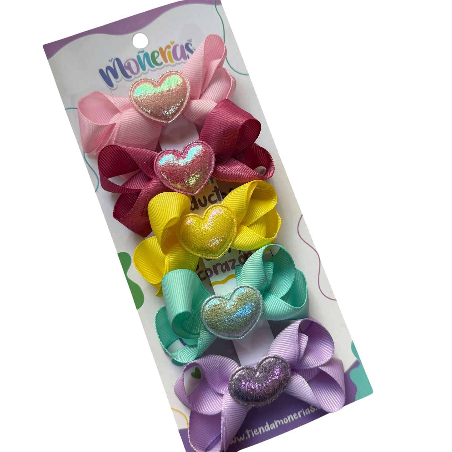 Set Corazones Puffy Holográficos
