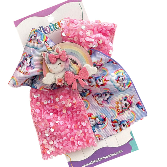 Moño Unicornio Arcoíris