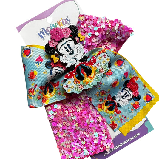 Moño Minnie Frida Kahlo