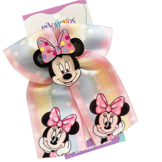 Moño Minnie Rayas Pastel