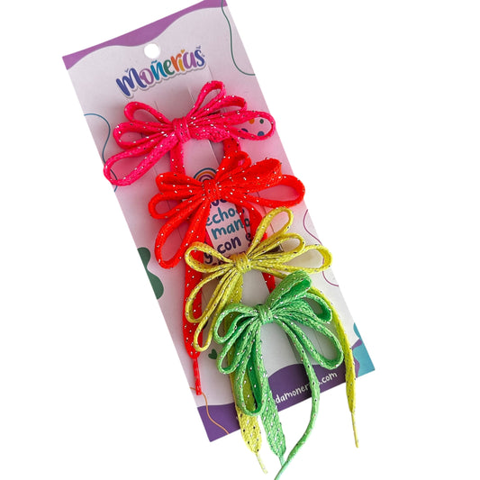 Set 4 Agujetas Neón Chicas