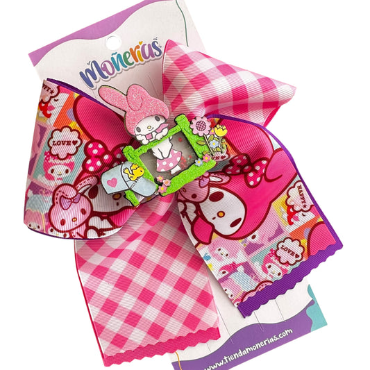 Moño My Melody Cuadros Rosas
