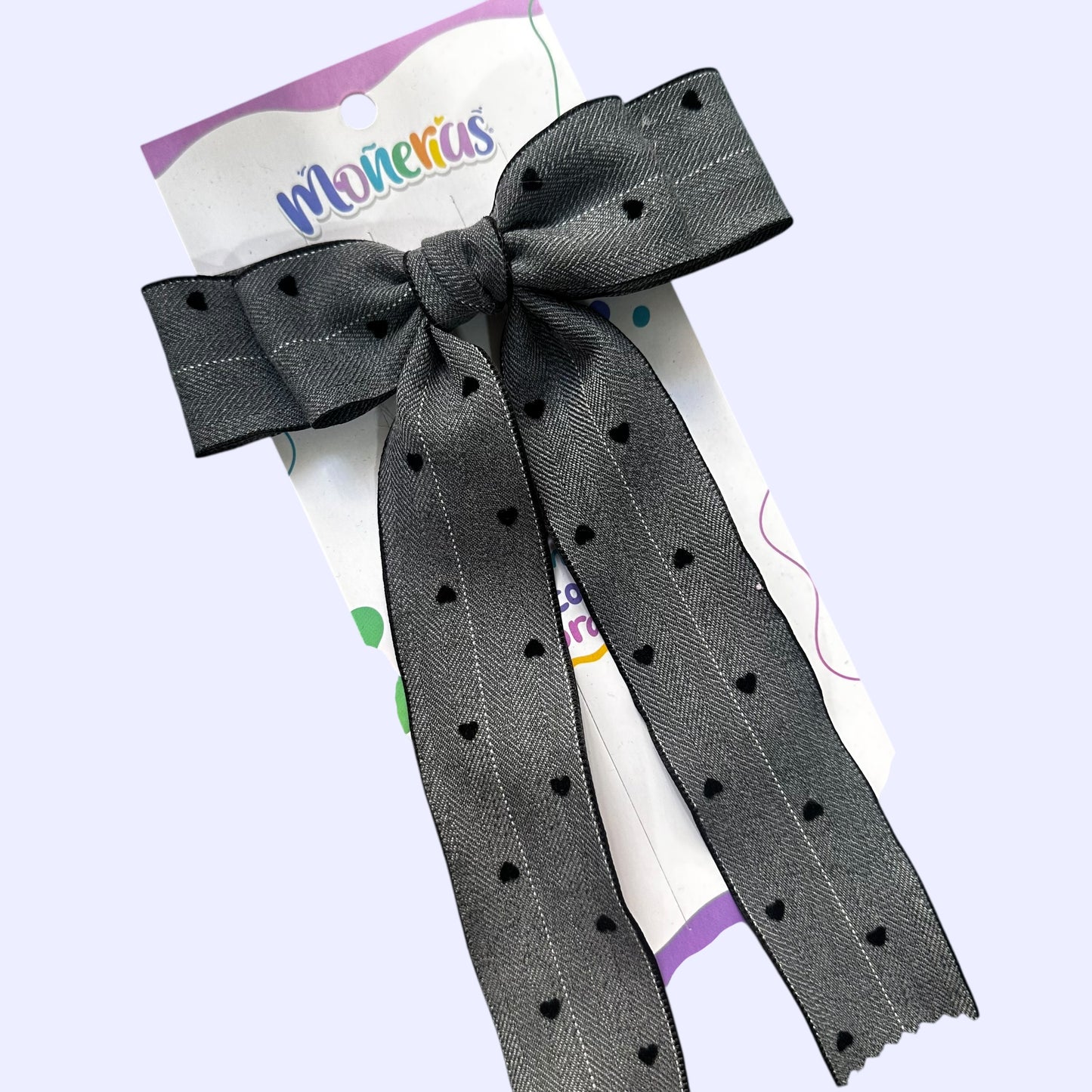 Moños Coquette Corazones Negros