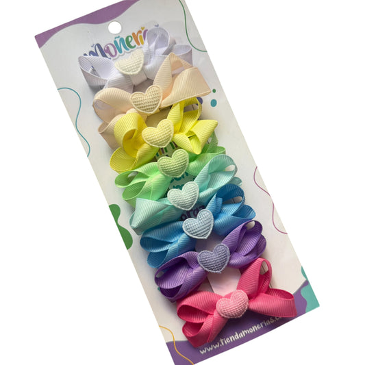 Set 8 Moños con corazón Puffy