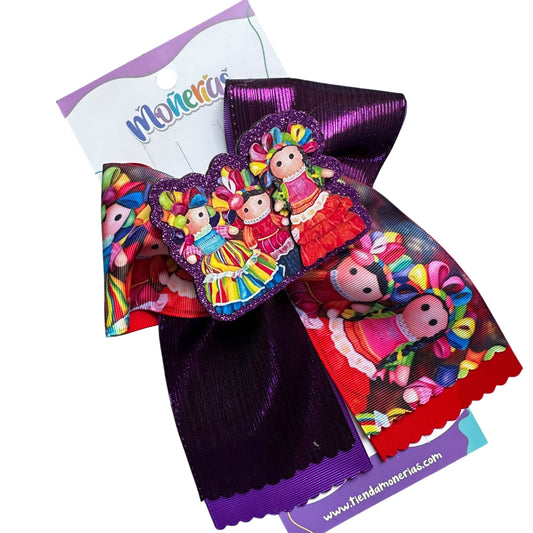 Moño Leles Holográfico Morado