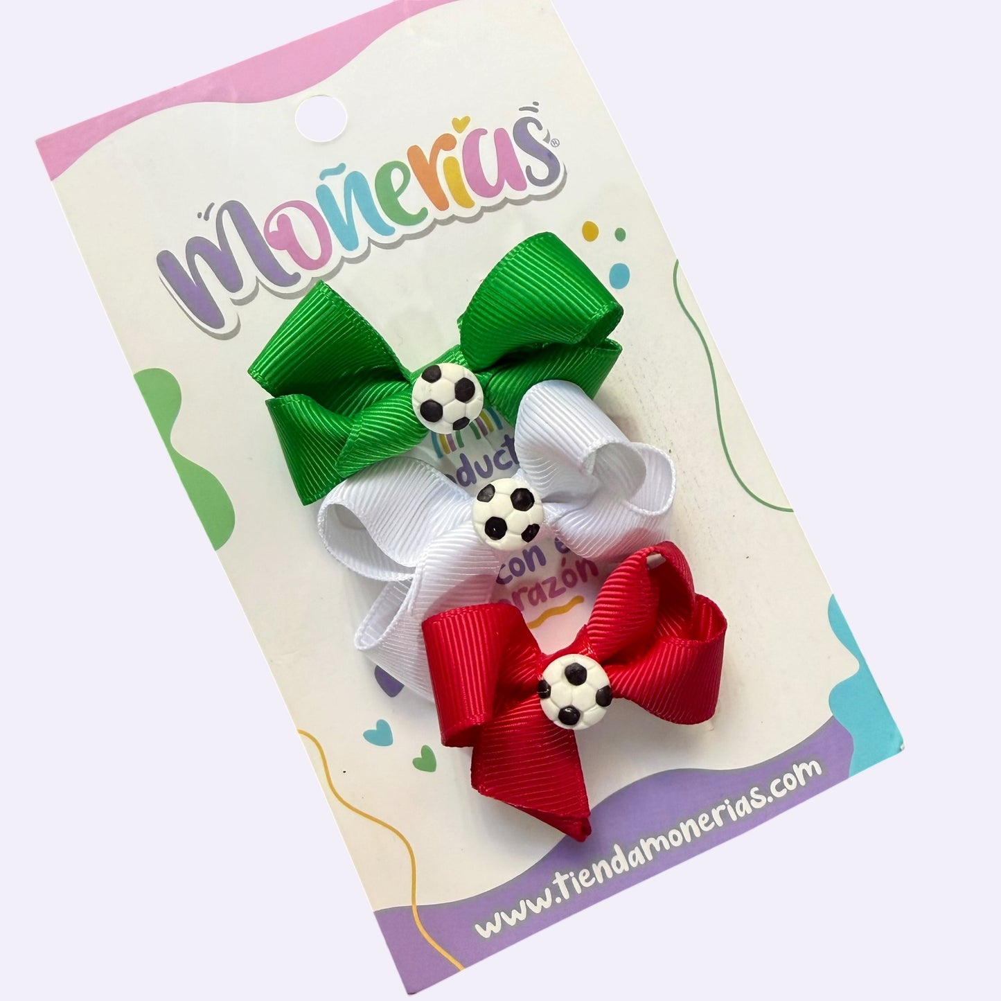 Set 3 mini moños Tricolor