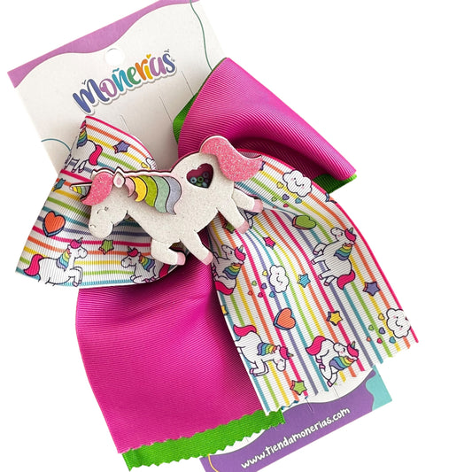 Moño Unicornio Rayas