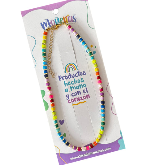 Collar Piedra Natural con Acero