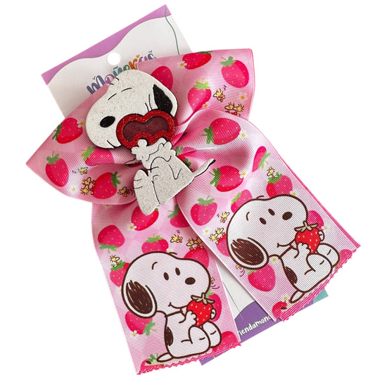 Moño Snoopy Fresa