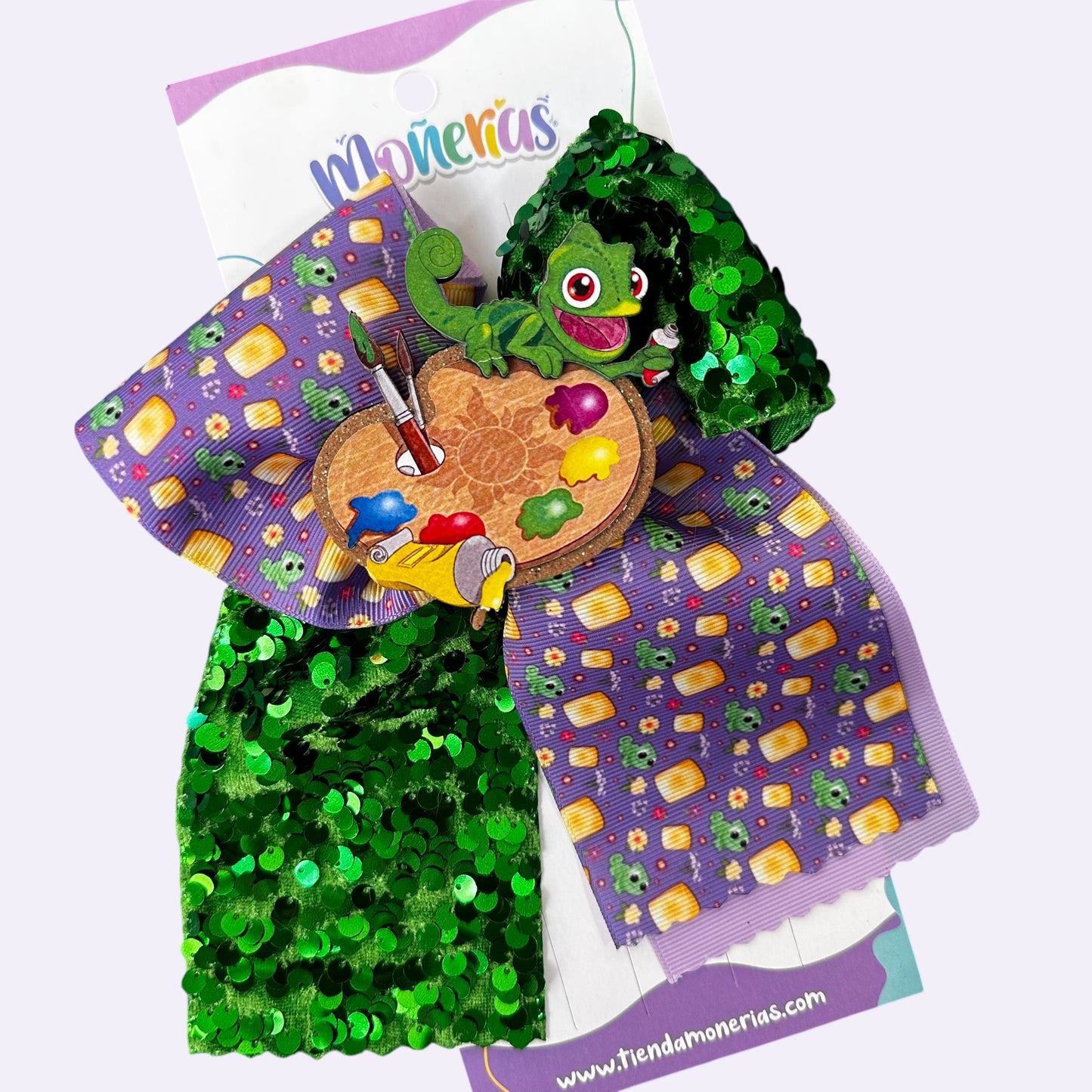 Moño Coletero Rapunzel y Pascal