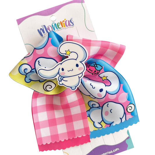 Moño Cinamoroll Cuadros Rosas
