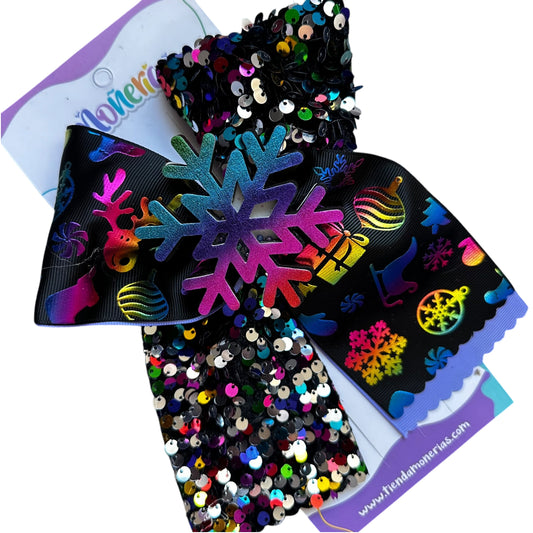 Colorful Snowflake Bow