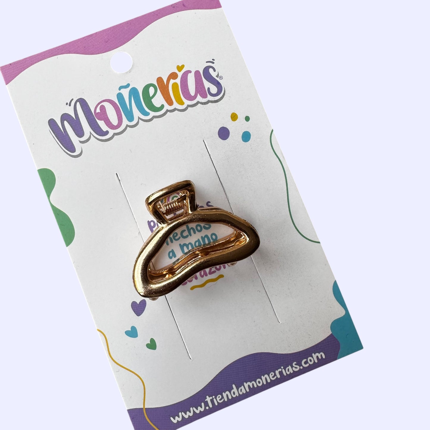 Pinza chica metálica dorada