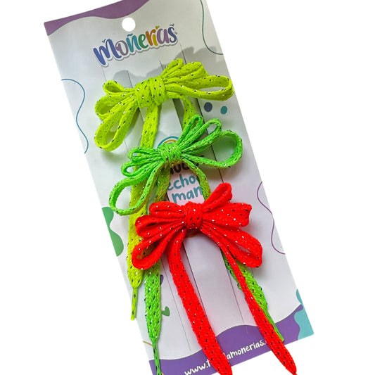 Set 3 Agujetas Neón Chicas