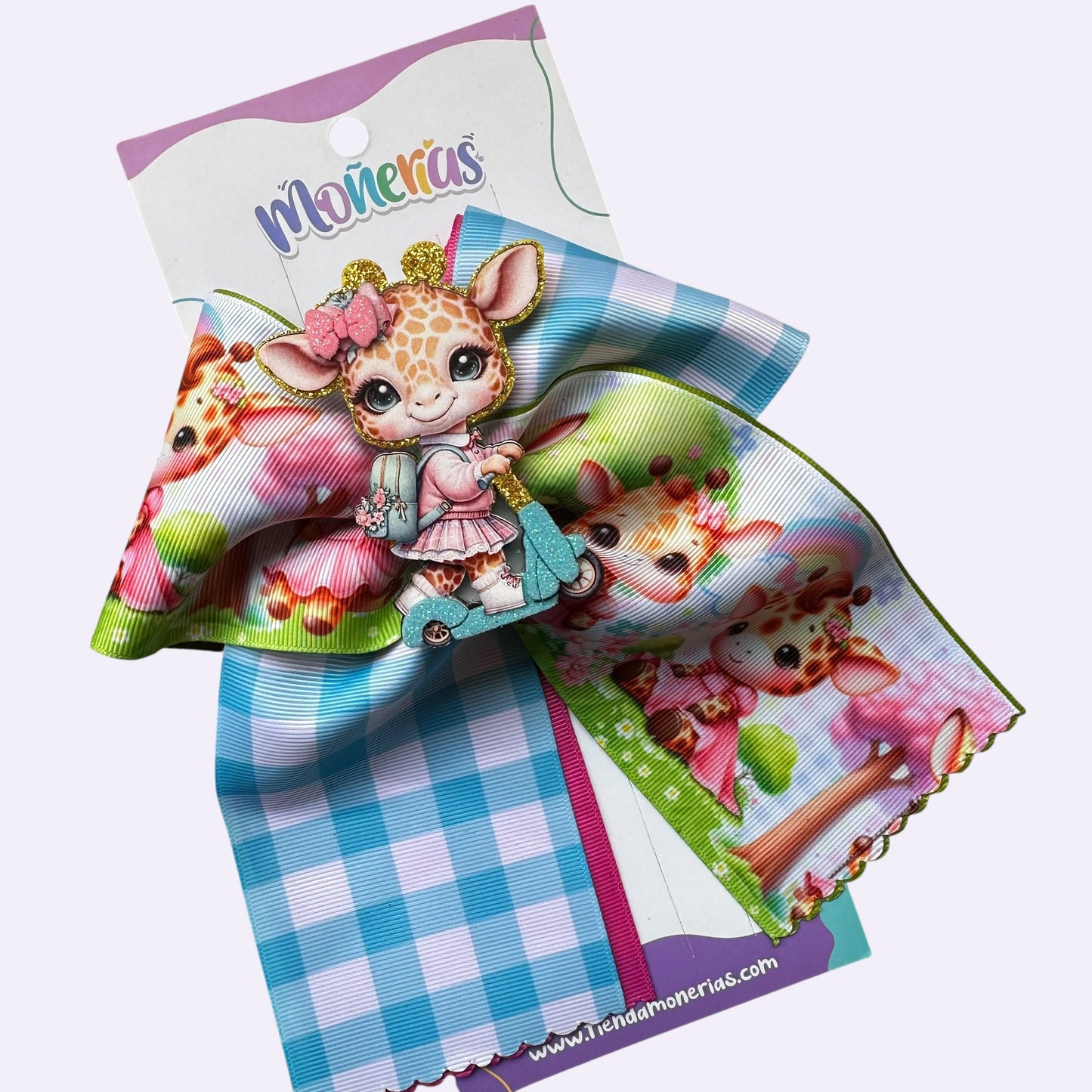 Moño Coletero Jirafa Pastel