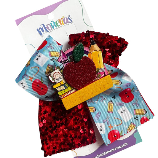 Moño Manzana Glitter