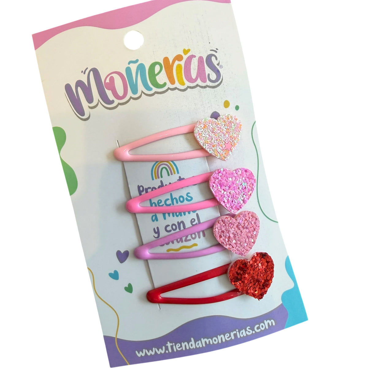 Set 4 Heart Snapclips