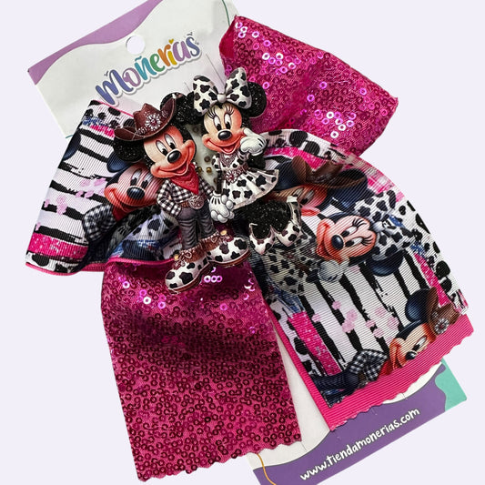 Moño Coletero Mickey & Minnie Vaqueros
