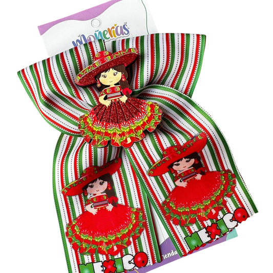 Moño Charrita Tricolor