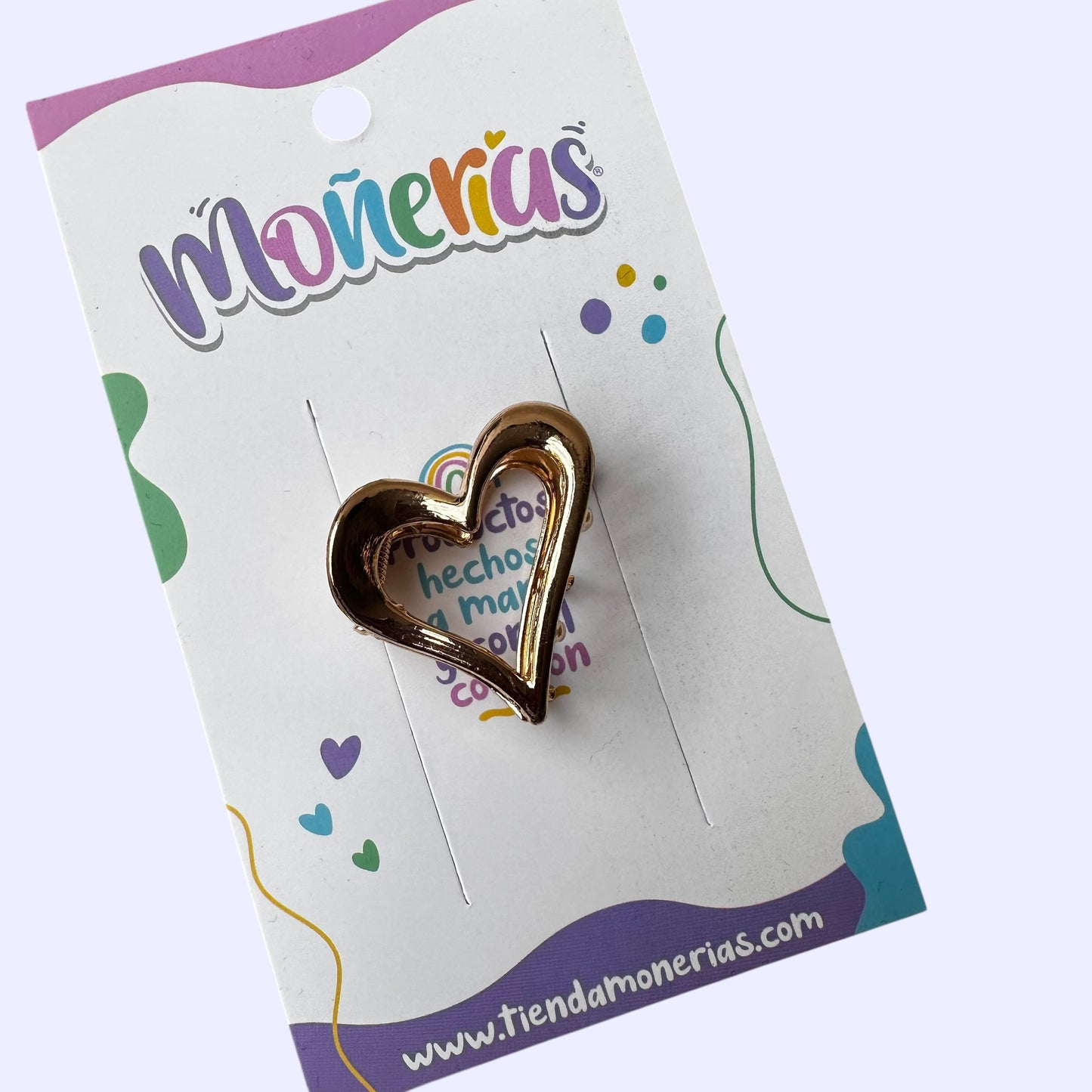 Pinza chica metálica dorada