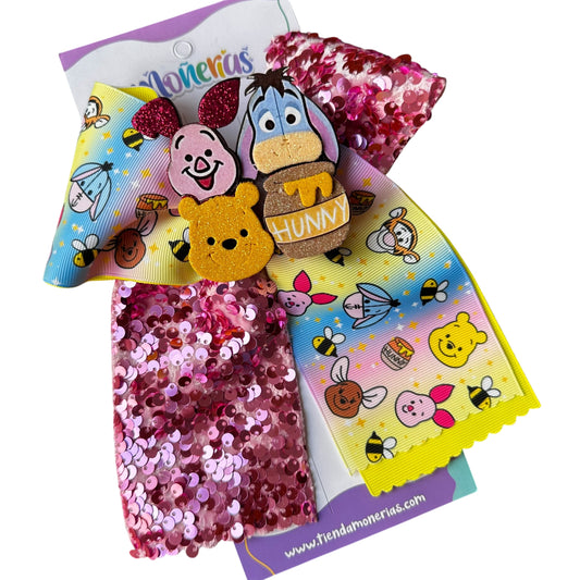 Moño Amigos Winnie Pooh