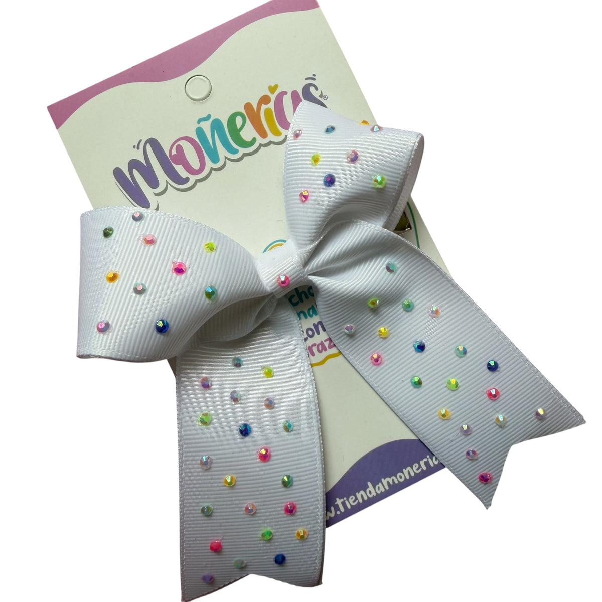 Moño Bedazzling Blanco