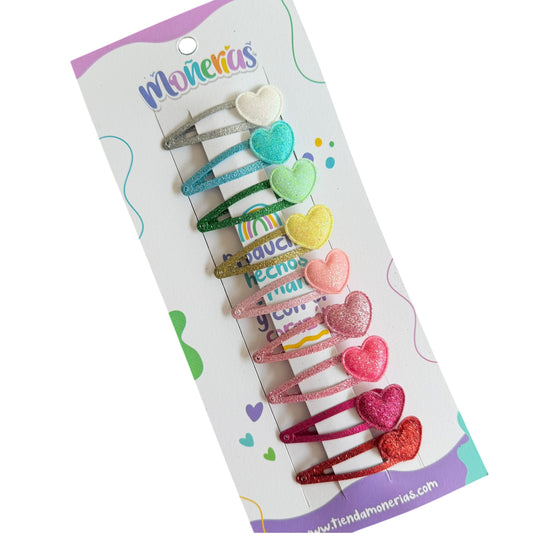 Set 9 Snapclip Corazones